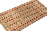 Vintage Gabbeh Tribal Rug in Beige-Brown, Red Stripes | Area Rug in Rugs by Rug and Kilim