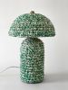 The Knitty Table Lamp in Green and White Flecked | Lamps by Meg Morrison | By Jacqui Photography in Richmond. Item composed of fabric and ceramic in boho or mid century modern style