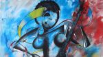 Zeze instrumental | Oil And Acrylic Painting in Paintings by Mwenye painter. Item made of canvas with synthetic
