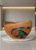 Massive Thuja Wood Bowl with Emerald Resin | Decorative Bowl in Decorative Objects by Holzkunst Samuel Meisinger. Item composed of wood in art deco style