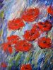 Poppies in the wind | Oil And Acrylic Painting in Paintings by Elena Parau. Item made of canvas works with contemporary & country & farmhouse style