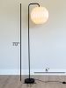 Gold floor lamp with a pleated round lampshade, globe shade | Lamps by Studio Pleat. Item composed of brass and paper in minimalism or contemporary style