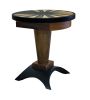 Round Backgammon Cocktail Table in Ebony and Bird’s-Eye Mapl | Tables by Costantini Design. Item made of oak wood