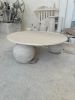 Round Travertine Coffeee Table - Marble Coffee Table | Tables by Tinella Wood. Item composed of marble in minimalism or contemporary style