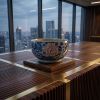 Wood-fired Mille-fleurs Ice-crackle Master Tea/Coffee Bowl | Decorative Bowl in Decorative Objects by Dynasty Artisan. Item made of ceramic works with contemporary & eclectic & maximalism style