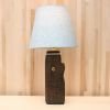Log Lamps | Table Lamp in Lamps by Made Cozy. Item composed of oak wood and linen