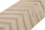 Vintage Zeki Müren Rug in Beige-Brown Geometric Patterns | Area Rug in Rugs by Rug and Kilim