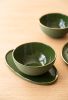 Handmade Porcelain Bowl With Gold Rim. Green | Dinnerware by Creating Comfort Lab. Item made of ceramic