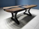 Oval Walnut Smoke Epoxy Resin Coffee Table, Epoxy Dining | Dining Table in Tables by LuxuryEpoxyFurniture. Item made of wood & synthetic