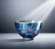 Heritage Wood-fired Porcelain Tea/Coffee Bowl Fish at Play | Decorative Bowl in Decorative Objects by Dynasty Artisan. Item composed of ceramic compatible with eclectic & maximalism and asian style