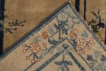Vintage Chinese Deco style rug in Beige-Brown, Blue | Area Rug in Rugs by Rug and Kilim