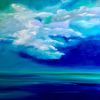 Caribbean Sky | Oil And Acrylic Painting in Paintings by Lori Burke. Item composed of canvas