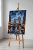 Hand-Painted London Tower Bridge Oil Painting Linen Art | Oil And Acrylic Painting in Paintings by Dynasty Artisan. Item made of linen works with contemporary & eclectic & maximalism style