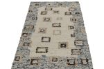 Modern Kilim rug in White, Blue Border, Geometric Patterns | Area Rug in Rugs by Rug and Kilim