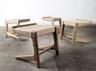 Rian Cantilever Stool | Chairs by Semigood Design. Item made of wood with fiber