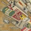 Nicotine Dreams | Mixed Media by Glen Gauthier. Item composed of paper in mid century modern or contemporary style