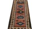 1950s Vintage Kilim rug in Pink with Blue Medallions, Beige | Area Rug in Rugs by Rug and Kilim