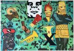 Destroy All Idols | Oil And Acrylic Painting in Paintings by Hokett. Item composed of leather in contemporary or modern style