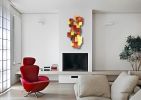 "Sunset" TTS Glass and Metal Wall Art Sculpture | Wall Sculpture in Wall Hangings by Karo Studios. Item made of metal with glass