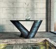 Time/Space Portal Console- Ombre 3 - Glass Mosaic Tile | Console Table in Tables by Neal Aronowitz. Item composed of glass