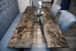 Ebonized Maple Glass River Dining Table 4x8ft | Tables by Lumberlust Designs. Item made of maple wood with steel