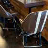 Striped Bar Stools - 1422 | Chairs by Richardson Seating Corporation | Wahlburgers in Chicago. Item made of steel with leather