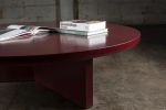 Lacquer Round Deep Dark Red Coffee Table | Tables by Aeterna Furniture