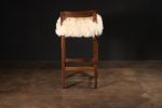 Exotic Wood Stool in Sheepskin by Costantini, Umberto | Chairs by Costantini Design. Item composed of wood and fabric