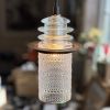 Beaded Glass Insulator Light Pendant Clear with Rusted Metal | Pendants by RailroadWare Lighting Hardware & Gifts. Item made of glass works with contemporary & country & farmhouse style