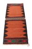 Vintage Afghan Kilim in Rust, with Polychromatic Patterns | Area Rug in Rugs by Rug and Kilim. Item made of wool