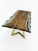 Wave Epoxy Resin Table - Handmade Epoxy Dining Table | Tables by Tinella Collection. Item composed of wood in minimalism or contemporary style