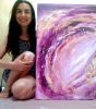 Lilac wine | Oil And Acrylic Painting in Paintings by Elena Parau. Item made of canvas works with minimalism & contemporary style