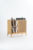 TONN Tall Record player stand, vinyl record storage oak wood | Media Console in Storage by Mo Woodwork | Stalowa Wola in Stalowa Wola