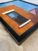 Corner in Rust and Cobalt | Oil And Acrylic Painting in Paintings by Rich Godfrey. Item made of canvas works with mid century modern style