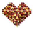 "Love" Glass and Metal Wall Art Sculpture | Wall Sculpture in Wall Hangings by Karo Studios. Item made of metal