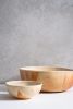 Beige Matte Stoneware Salad Serving Bowl | Serveware by Creating Comfort Lab. Item made of wood