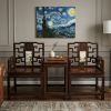 Legacy Imperial Taishi Armchair Trio Set with Kanji Carving | Chairs by Dynasty Artisan. Item made of wood works with contemporary & eclectic & maximalism style