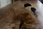 Walnut and Black Epoxy Single Slab Dining / Conference Table | Dining Table in Tables by Adrian Vogel. Item made of walnut with steel