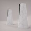 Elara" Flower vase in White Carrara and Green Alpi marble | Vases & Vessels by Carcino Design. Item composed of marble in minimalism or contemporary style