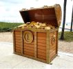 Treasure Chest | Public Sculptures by Donald Gialanella. Item made of aluminum