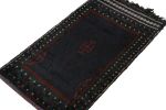 Vintage Baluch Afghan rug in Blue, Black & Red Tribal | Area Rug in Rugs by Rug and Kilim. Item made of wool