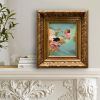 Contemporary "Petals" Abstract Painting in Vintage Frame | Oil And Acrylic Painting in Paintings by Suzanne Nicoll Studio. Item composed of wood in contemporary style