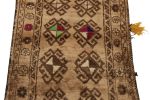 Tribal Antique Baluch Persian rug in Beige-Brown, Ram’s | Area Rug in Rugs by Rug and Kilim. Item composed of wool