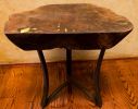 Walnut Burl End Table with Green Serpentine Inlay | Tables by Natural Wood Edge Creations by Rick Griggs. Item composed of walnut