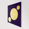 Golden Disks on Violet (SOLD) | Oil And Acrylic Painting in Paintings by Alessia Lu. Item composed of canvas in minimalism or contemporary style