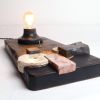 Puzzle Table Lamp — Wood, Stone & Marble | Gobi | Lamps by Gabor Gobi. Item made of wood & marble