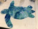 Honu - Hawaiian green sea turtle,  18"  x 23" | Sculptures by Rick Strini. STRINI ART GLASS | Private Residence in Paia. Item made of glass