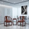Legacy Royal Ming Style Scholar Horseshoe Armchair Trio Set | Chairs by Dynasty Artisan. Item composed of wood compatible with contemporary and eclectic & maximalism style