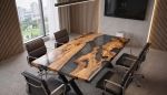 Clear Epoxy Dining Table, Epoxy Resin Office Desk | Tables by Innovative Home Decors. Item composed of wood in country & farmhouse or art deco style