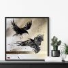 Painting with gold “Duelling | Mixed Media by Oplyart. Item composed of canvas in minimalism or mid century modern style